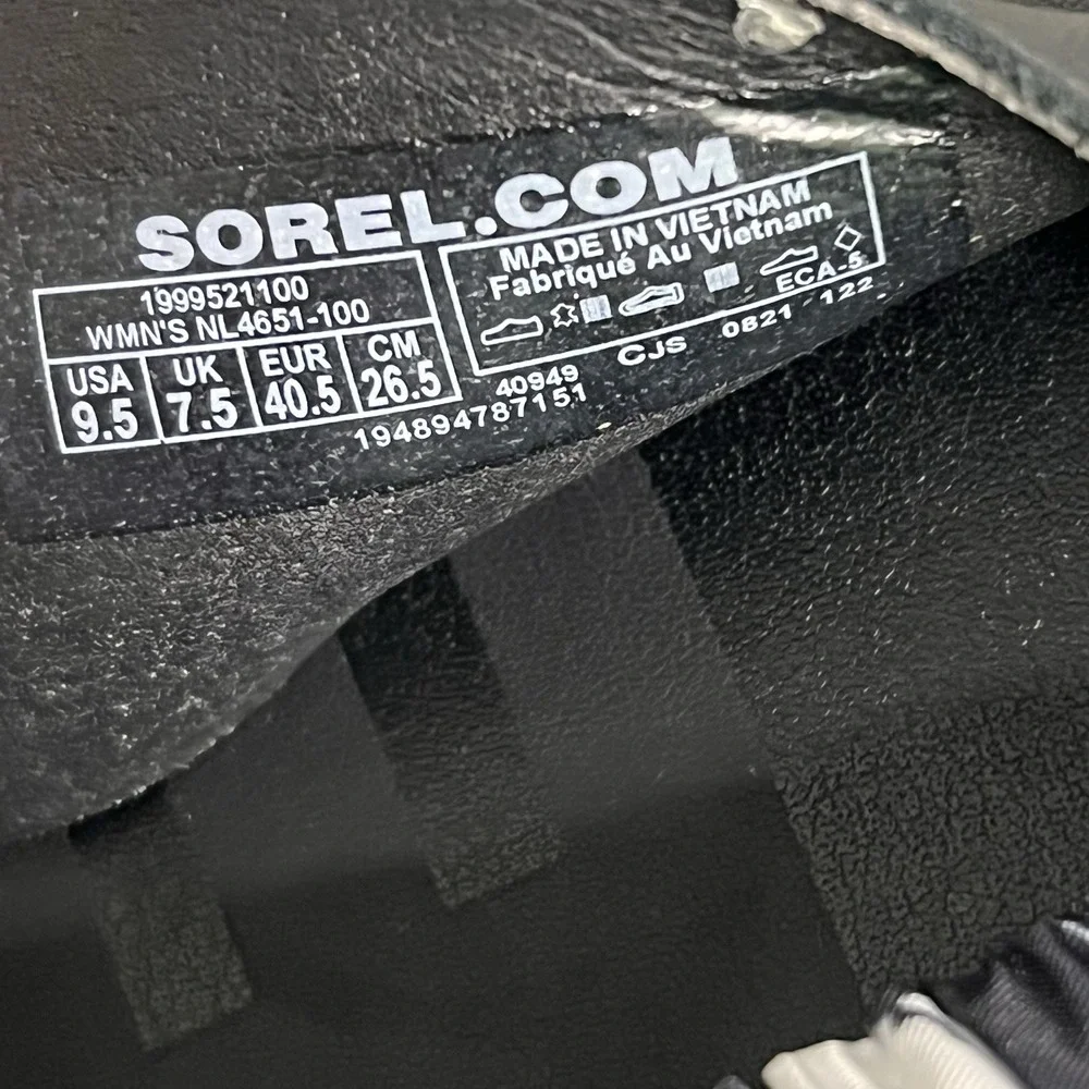 Sorel Ella II Ankle Strap Sandal Leather White Black Size 9.5 - Picture 4 of 13